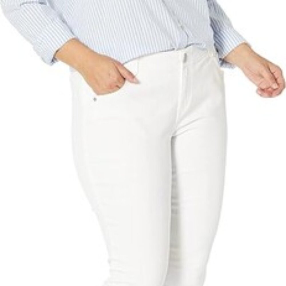 Democracy Ab Solution Skinny Jeans White Plus Size 16